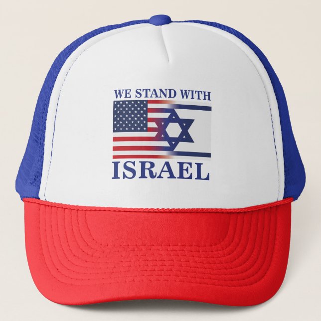 We American Stand With Israel flag Trucker Hat (Front)