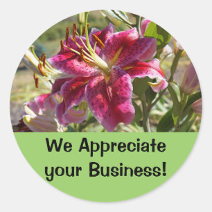 We Appreciate Your Business stickers Lily Flower