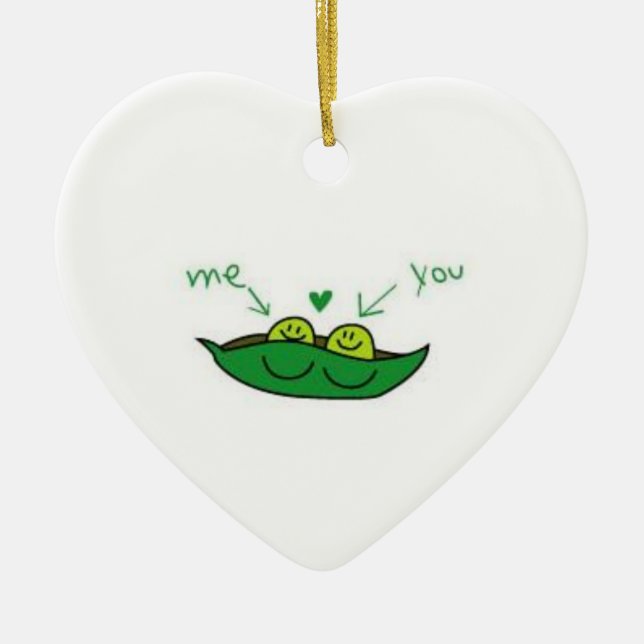 **WE ARE 2 PEAS IN A POD** ADULT CERAMIC TREE DECORATION (Front)