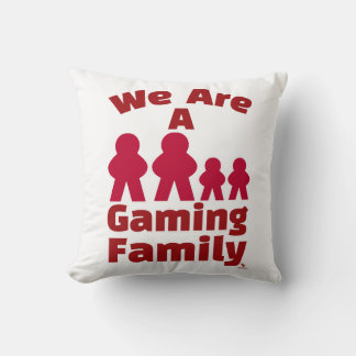 We Are A Gaming Family Fun Meeple Art Cushion