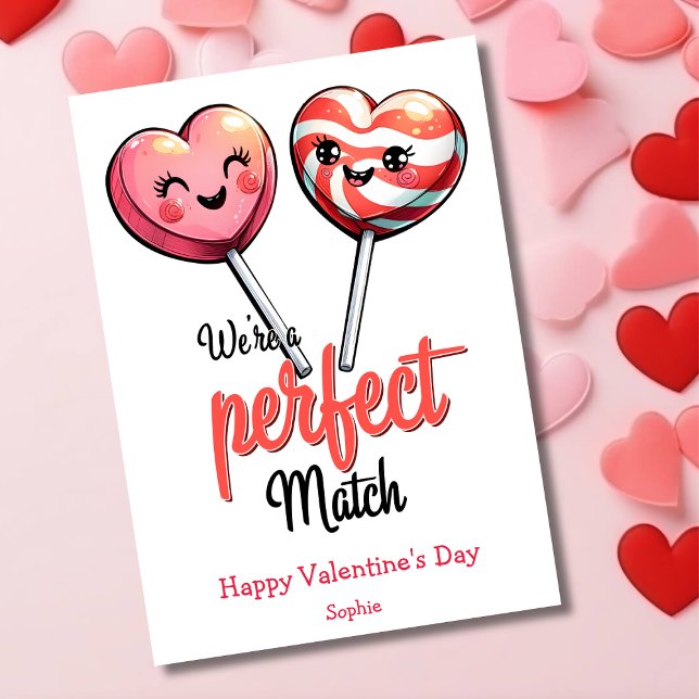 We are a perfect match funny retro Valentines Day Holiday Card (Creator Uploaded)