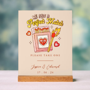 We Are A Perfect Match Please Take One Vintage Acrylic Sign