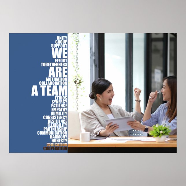 WE ARE A TEAM Inspirational Wall Art for Offices (Front)