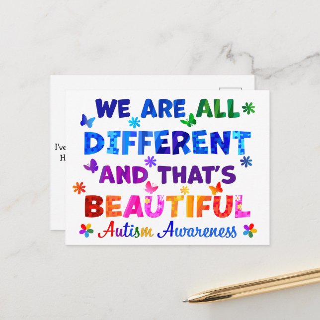 We Are All DIFFERENT Postcard (Front/Back In Situ)