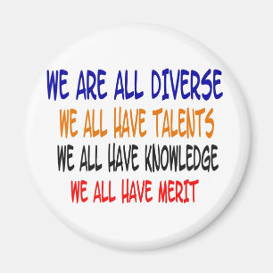 We Are All Diverse (White) Magnet