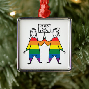 We Are All Equal Metal Tree Decoration