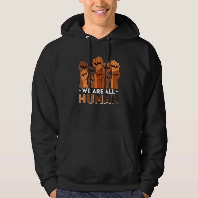 We Are All Human African Melanin Pride Black Histo Hoodie (Front)