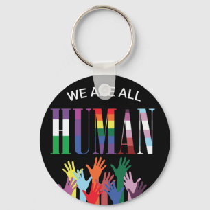 We Are All Human Colorful Hands  Key Ring