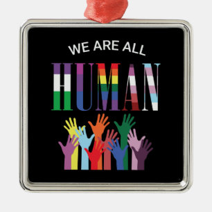 We Are All Human Colourful Hands  Metal Tree Decoration