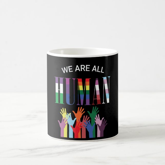 We Are All Human Colourful Hands Mug (Center)
