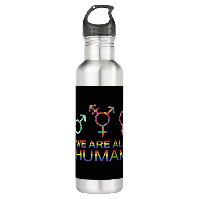 We Are All Human Lgbt Gender Symbols 710 Ml Water Bottle (Front)