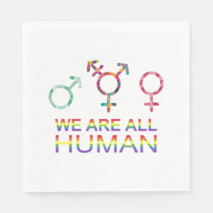 We Are All Human Lgbt Gender Symbols Napkin