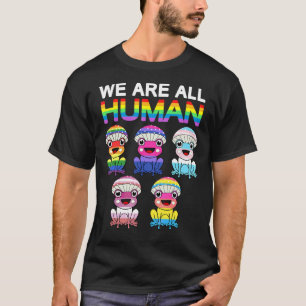 We Are All Human Lgbt Rainbow Frog Lgbtq Flag Gay T-Shirt