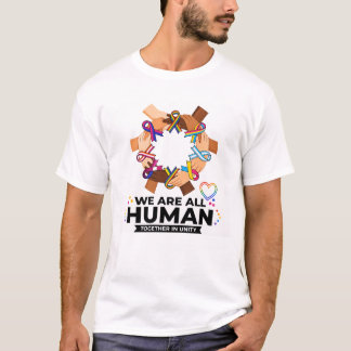 We are all human LGBTQ pride rainbow hands T-Shirt