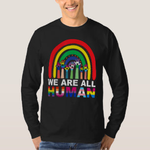 We Are All Human Pride Ally Rainbow Lgbt Flag Gay T-Shirt