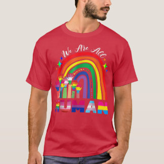 We Are All Human Pride Month Lgbt Gay Flag Ally Gi T-Shirt