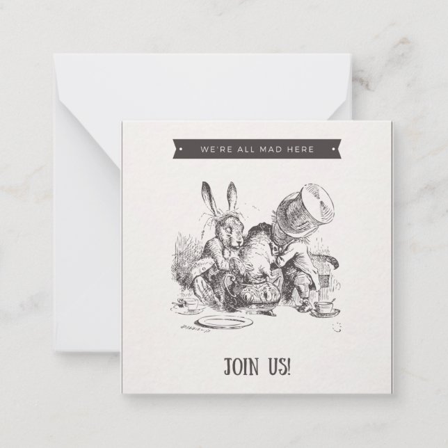 We are all mad here card (Front)