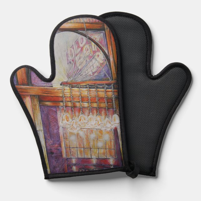 We are All Moths Flying around the Same Light Oven Mitt (Front/Back)