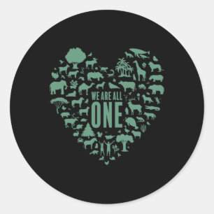 We Are All One Glol Warming Awareness Earth Day Classic Round Sticker