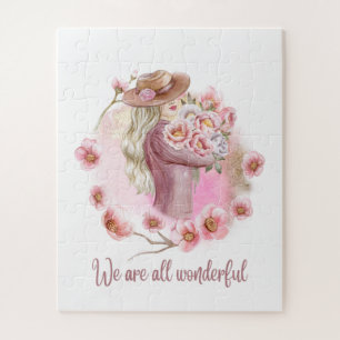 We Are All Wonderful Puzzle Floral Girl Jigsaw