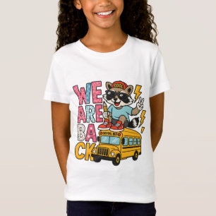 We Are Back to School Racoon and Yellow Bus Vecto T-Shirt
