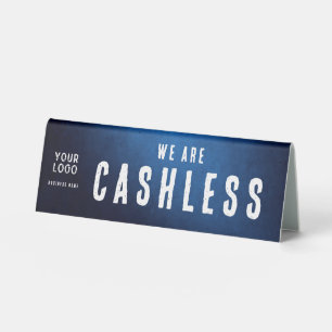 We are Cashless - Blue Grunge Gradient