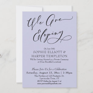 We Are Eloping, Simple Lavender Celebration Invitation