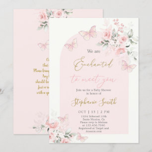 We are Enchanted To Meet You Baby Shower Girl Invitation