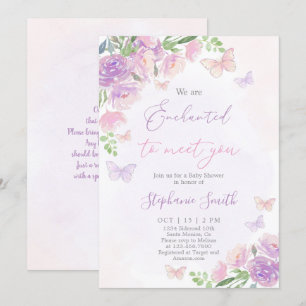 We are Enchanted To Meet You Baby Shower Girl Invitation