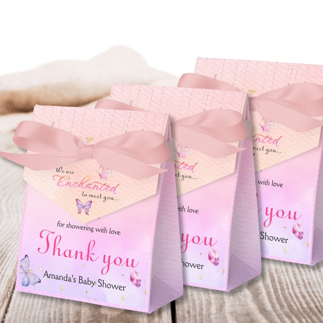 We Are Enchanted To Meet You Butterfly Baby Shower Favour Box (Creator Uploaded)
