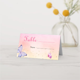 We Are Enchanted To Meet You Butterfly Baby Shower Place Card