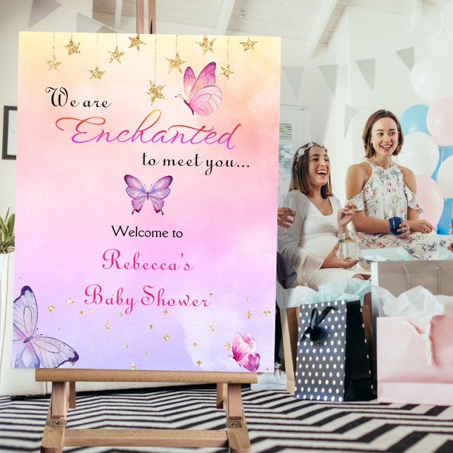 We Are Enchanted To Meet You Butterfly Baby Shower Poster (Creator Uploaded)