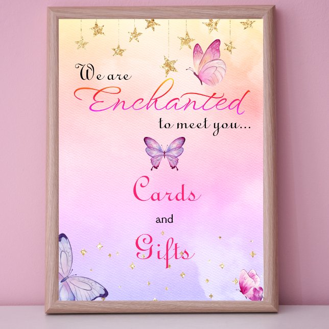 We Are Enchanted To Meet You Butterfly Baby Shower Poster (Creator Uploaded)