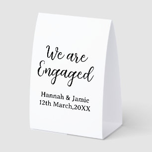 We are Engaged couple name date calligraphystylish