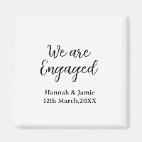 We are Engaged couple name date calligraphystylish