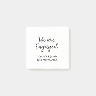 We are Engaged couple name date calligraphystylish Post-it Notes