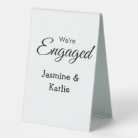 We are engaged couple name romantic stylish simple