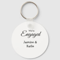 We are engaged couple name romantic stylish simple