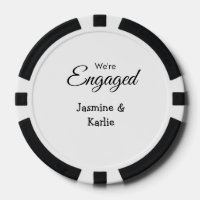 We are engaged couple name romantic stylish simple
