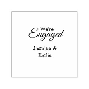 We are engaged couple name romantic stylish simple self-inking stamp