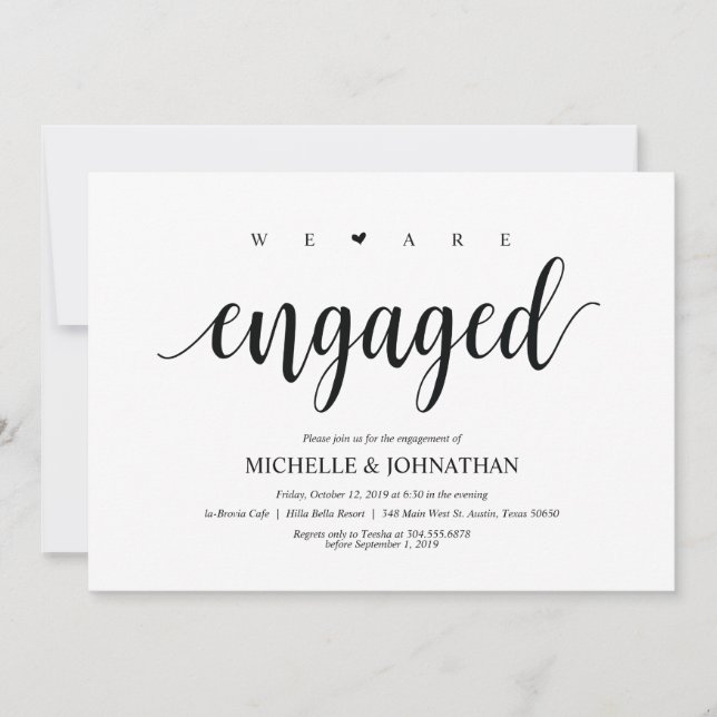 We are engaged, Engagement Party invites (Front)