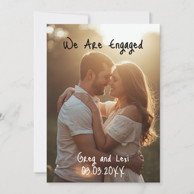 We Are Engaged Photo Announcement Card (Front)