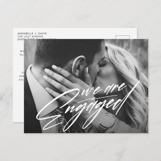 We Are Engaged | Photo Engagement Announcement  (Front/Back)