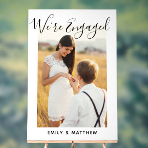 We Are Engaged Photo Party Welcome Acrylic Sign