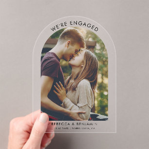 We Are Engaged Save the Date Photo Acrylic Invitations