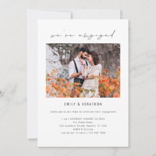 We Are Engaged Script Photo Engagement Party Invitation