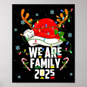 We Are Family 2025 Black Christmas Tree Santa Pjs Poster