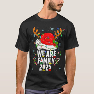 We Are Family 2025 Black Christmas Tree Santa Pjs  T-Shirt