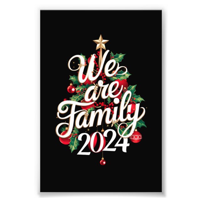 We Are Family Christmas 2024 Matching Pajama  Photo Print (Front)