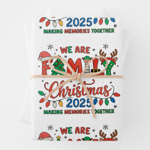 We Are Family Christmas 2025 Crew Squad Festive Wrapping Paper Sheet